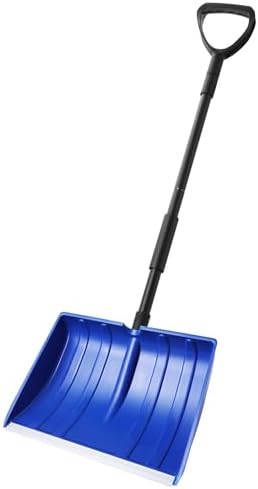Yocada Snow Shovel for Driveway Home Garage Snow Removal 55 inch Long | with D-Grip Handle Aluminum Strip Large Capacity Shovel for Garden Car