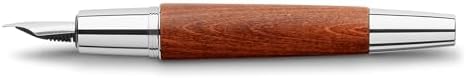 Faber-Castell e-motion Fountain Pen, Wood and Chrome Brown - Fine