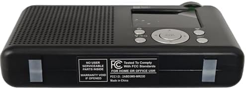 Ocean Digital WR-23F Portable FM Internet Radio 2.4” Color LCD Built-in Battery Wi-Fi Bluetooth (Black)