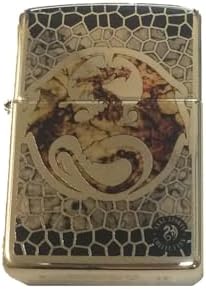 Zippo Custom Lighter - Ann Stokes Artist Dragon w/Scales Design High Polish Brass