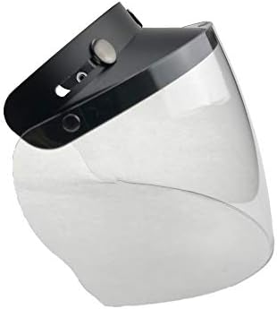 WANCAR Standard 3-Snap Button Universal Visor for Open Face Motorcycle Helmet Wind Shield Flip Up Down(Clear)