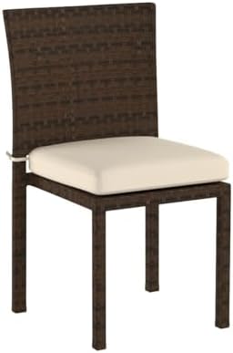 Best Choice Products Set of 4 Stackable Outdoor Patio Wicker Chairs w/Cushions, UV-Resistant Finish, and Steel Frame - Brown/Red