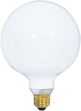 Satco S3003 100 Watt G40 Incandescent, Gloss White, Medium Base, 120 Volts (Pack of 4)