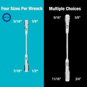 DURATECH 4-in-1 Flex-Head Ratcheting Wrench Set, 2-Piece, SAE