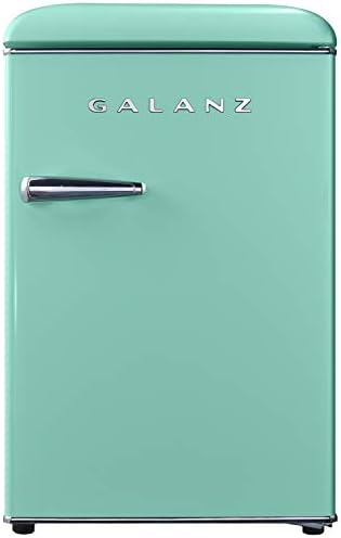 Galanz GLR25MGNR10 Retro Compact Refrigerator, Mini Fridge with Single Doors, Adjustable Mechanical Thermostat with Chiller, Green, 2.5 Cu Ft