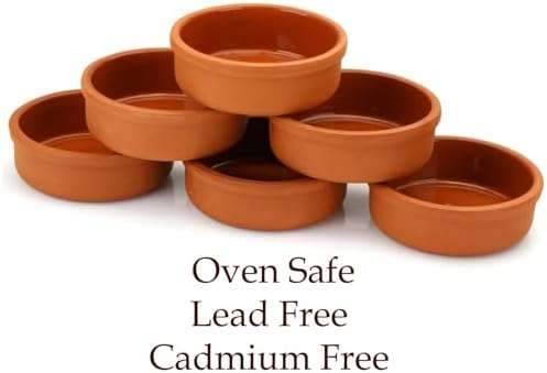 Areste Mexican Clay Cookware Set (Set of 6)- Terracotta Cooking Pots, Bowls, Plates, and Serving Dishes - Premium Spanish Earthenware for Baking