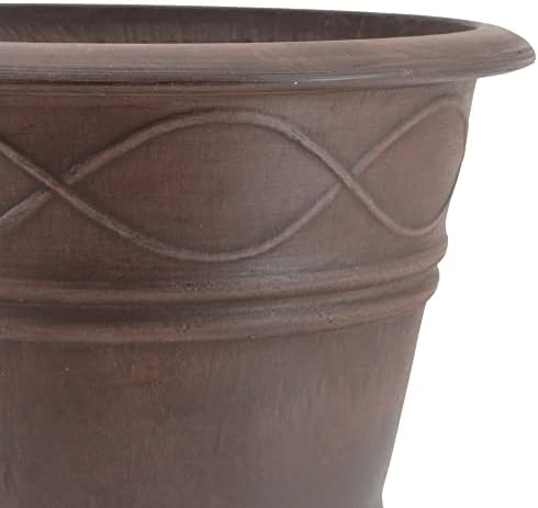 PSW Pot Collection Western Weave Planter Pot for Indoor and Outdoor Plants and Gardens, 14.5-inch, Taupe