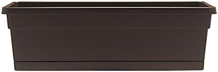 Southern Patio 30" Rolled Rim Window Box with Attached Tray, Terra Cotta