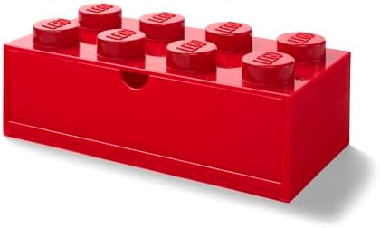Room Copenhagen Lego Storage Brick 8 Desk Drawer, 8-Stud Stackable Tabletop Storage Box, 12.4 x 6.2 x 4.4 in