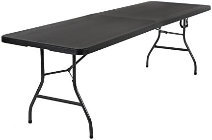 Cosco 6ft Fold-in-Half Blow Molded Folding Table, Indoor/Outdoor, Comfort Handle, Lightweight Plastic Construction - White