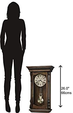 Howard Miller Agatha Wall Clock – Wooden Pendulum Clock with Triple-Chime Quartz Movement, Battery Operated, Acanthus Molding Detail