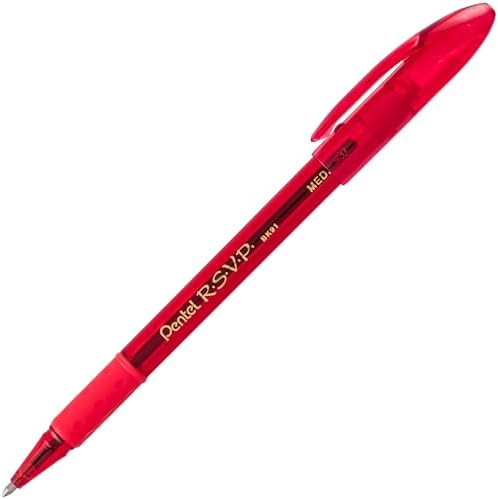 Pentel RSVP Ballpoint Pen, (1.0mm), Medium Line, Assorted Ink, Pack of 8 (BK91CRBP8M)