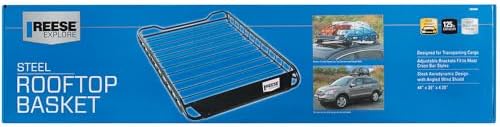 Reese Explore 1391300 Rooftop Cargo Basket, 44 x 35 Inches, 125 lbs. Capacity, Fits Most Vehicles with Cross Bars