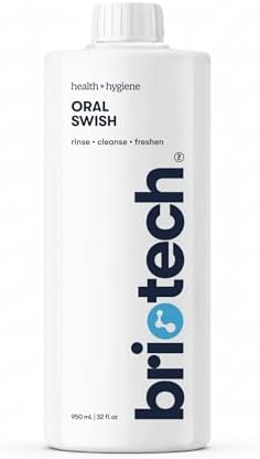 BRIOTECH Oral Swish, Hypochlorous Acid Mouthwash, Oral Rinse, 32 fl oz