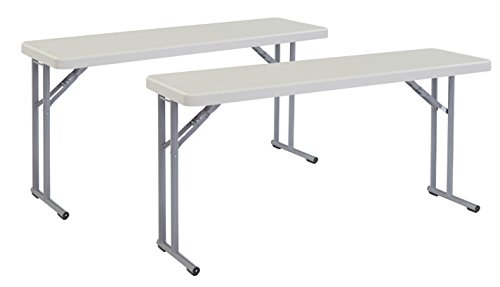 Seminar Folding Table by National Public Seating – 18x72 Portable, Heavy-Duty Foldable Table Indoor/Outdoor Table for Office, Conferences & Training Rooms – Lightweight & Durable, Speckled Gray