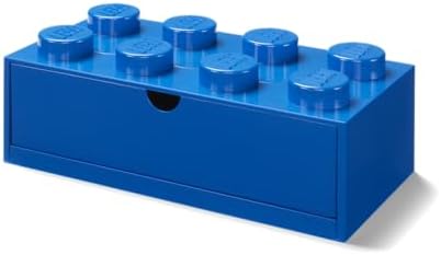 LEGO Stackable Desk Drawer RED with 8 Knobs - Plastic Storage Box for LEGO, Toys, Desk Drawers, Office Supplies, and Stackable Storage, Home Decoration