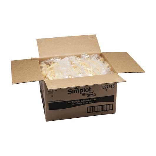 Simplot Thunder Crunch 3/8 Straight Cut Potato Fries, 5 Pound -- 6 per case.