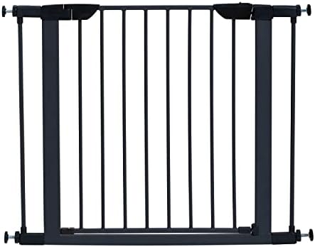 Midwest Homes 39-Inch Steel Walk-Thru Dog Gate, Expands to 38" | Pressure Mounted, Expands 29.5"- 38" Wide, Auto-Close Door, Spring-Loaded Latch, Includes Two 3" Extensions