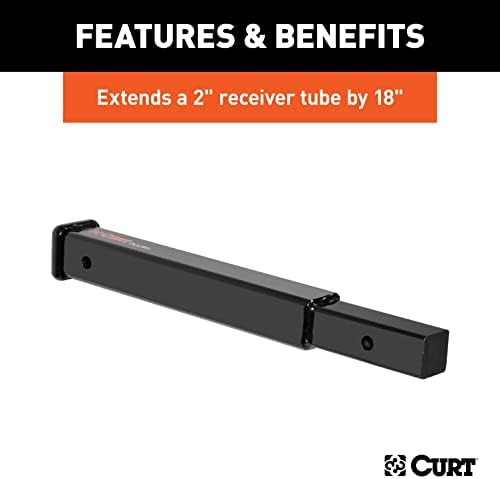CURT 45796 18-Inch Trailer Hitch Extension for 2-Inch Receiver, 3,500 lbs.