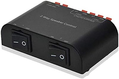 A ADWITS 2-Channel Speaker Switcher Selector Box with Terminal Claps 150W RMS per Channel, Black