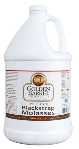 Golden Barrel Unsulfured Blackstrap Molasses, Bulk 128 oz Jug, Rich Robust Molasses for Baking, Cooking & Marinades