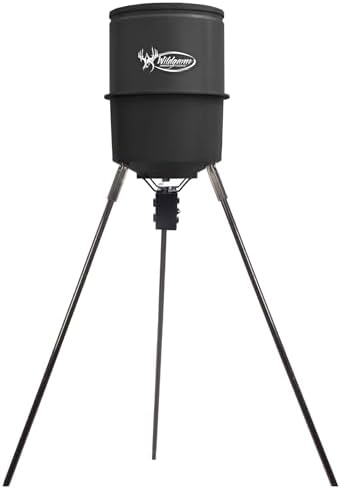 Wildgame Innovations Quick-Set 270 lb Game Feeder | Durable tripod Corn/Pellet hunting feeder, digital timer, 1-4 available feed times & 30-feet radius
