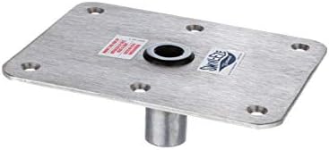 Swivl-Eze attwood SP-67739 Swivl-Eze Lock'N-Pin Stainless Steel 7-Inch x 7-Inch Non Threaded Boat Seat Pedestal Base | Non-threaded for 3/4 in pin socket, needs 2-3/4 in mounting hole, satin finish, exceeds ABYC standards, Type B rating
