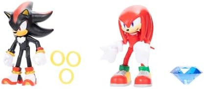 JAKKS Pacific Sonic The Hedgehog 4" Action Figure 2 Pack Knuckles & Shadow