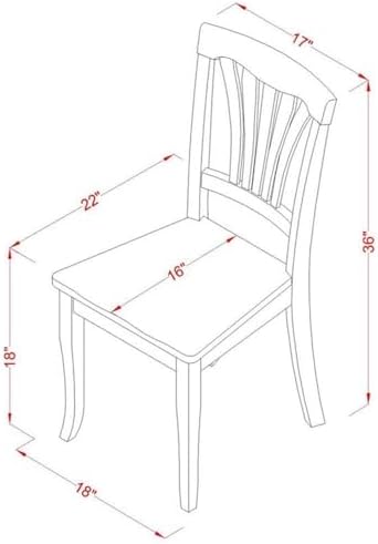 East West Furniture AVC-SBR-LC Avon Dining Chairs - Faux Leather Upholstered Wood Chairs, Set of 2, Saddle Brown