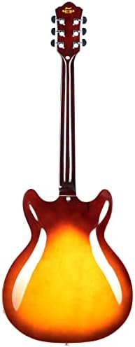 Grote Full Scale Electric Guitar Semi-Hollow Body Guitar Stainless Steel Frets (Vintage Sunburst)