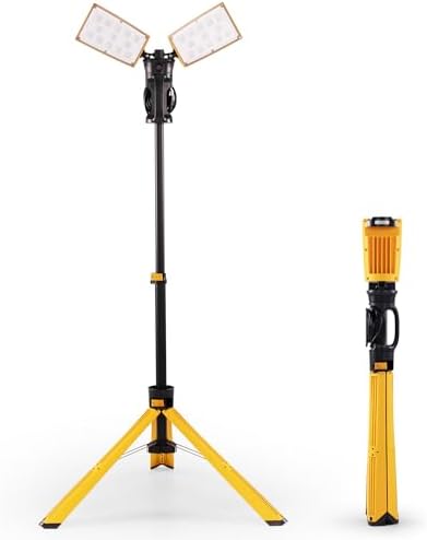 LUTEC Upgraded 5000K 15000 LM 105 W LED Work Light with Telescoping Tripod