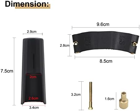 Alto Saxophone Ligature Kit, Metal Ligature and Plastic Cap | for Saxophone Mouthpiece Wind Musical Instruments Accessory for Beginner and Student