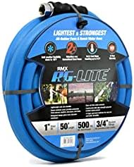 AG-LITE BSALONE50 1" x 50' Hot/Cold Water Rubber Garden Hose, 100% Rubber, Ultra-Light, Super Strong, 500 PSI, 50F to 190F Degrees