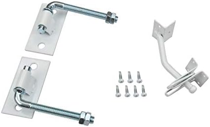 Steel Flat Wall Fence Gate Hardware Kit (White) Gate Kit for Wooden Fence Fence Gate Connect Kit for Wooden, Vinyl, PVC etc Fencing