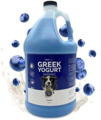 Bark2Basics Blueberry Greek Yogurt Shampoo, 1 Gallon - Protein Pet Shampoo, All Natural Ingredients, Restores Moisture, 16 to 1 Dilution