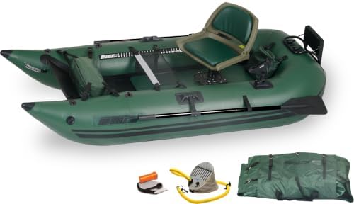 Sea Eagle 285 Frameless Inflatable 9’ Pontoon Fishing Boat - 1 Person- Lightweight, Portable-Perfect for Hunting & Fishing-Sets up in 5 Minutes