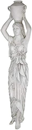 Design Toscano Dione the Divine Greek Water Woman Indoor/Outdoor Garden Statue, Medium, 22 inches tall, Cast Stone Resin, Antique Stone Finish