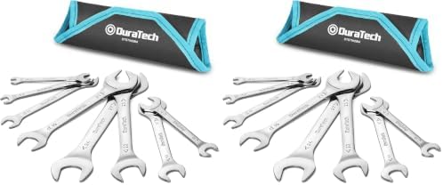 DURATECH Super-Thin Open End Wrench Set, 8-Piece, Metric