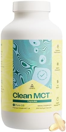 LevelUp Clean MCT Oil Capsules, 100% C8 Caprylic Acid, Keto, 280 Count | Mess-free MCT capsules for travel, coconut-sourced, non-GMO