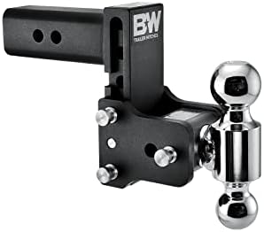 B&W Trailer Hitches Tow & Stow Adjustable Trailer Hitch Ball Mount - Fits 2.5" Receiver, Dual Ball (2" x 2-5/16"), 5" Drop, 18,000 GTW - TS20037B