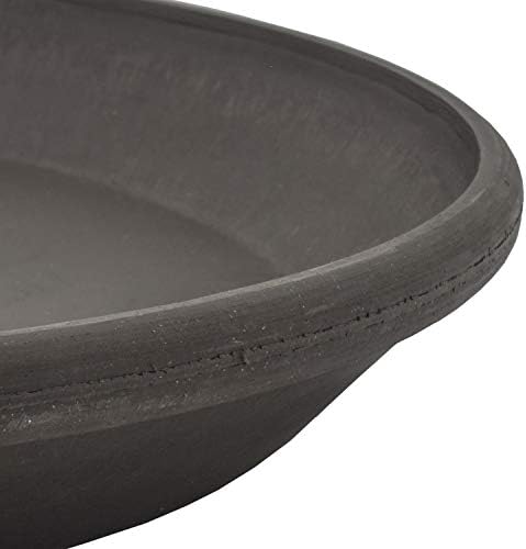 PSW Pot Collection AP25DC 10-inch Plastic/Stone/Wood Composite Plant Saucer Drip Tray – No Drainage Hole (Drillable), Indoor/Outer Water Tray, Dark Charcoal
