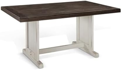 Carriage House Wood Breakfast Nook Set, Off White and Dark Brown Finish, Mahogany Base, Hidden Storage Benches, Reversible Design