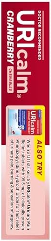Uricalm Cranberry Dietary Supplement Chewable with D-Mannose, 60 Count | Powerful combination of cranberry and D-Mannose to help maintain a healthy urinary tract*.