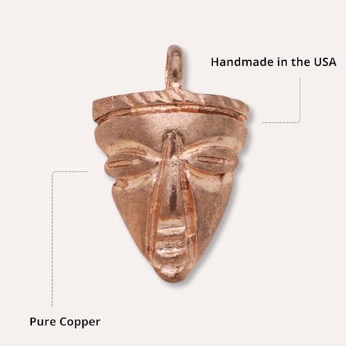 Better Jewelry, Real Pure Copper African Tribal Mask Pendant, Charm