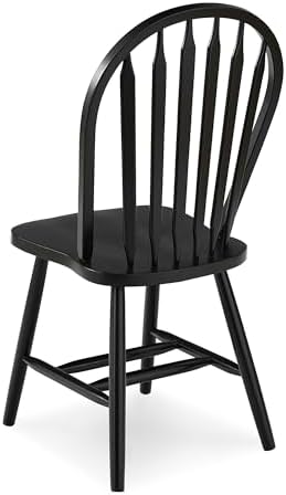 IC International Concepts Solid Wood Windsor ArrowBack Chair, Unfinished