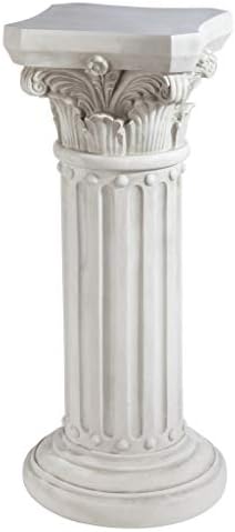 Design Toscano EU2866 Rose Garland Indoor/Outdoor Pedestal Plant Stand, 11 Inches Wide, 34 Inches Tall, Handcast Polyresin, Antique Stone Finish