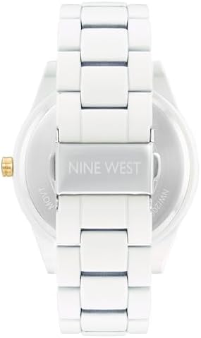 Nine West Women's Metal Bracelet Watch with Rubberized Coating