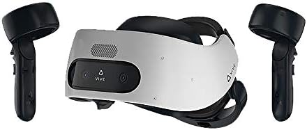 HTC Vive Pro Focus Plus 6DOF VR Headset in Almond White Bundle Including VR Headset, Controllers, face Cushion, QC 3.0 Charger and USB Type-C Cable
