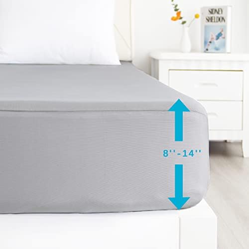 2 Pack Hospital Bed Sheets Fitted 36’’×84’’×14’’ Hospital Bed Sheet, Grey | Fit for Home & Hospital Care Beds, Shrinkage & Stain Resistant RV Twin Sheets for RV Twin/Bunk Mattress