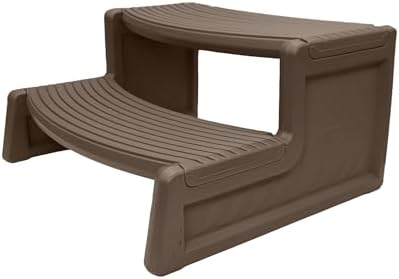 Confer Plastics Resin Multi Purpose Outdoor Non Slip Portable Spa and Hot Tub Handi-Step Deck Patio Steps Accessories, Charcoal Grey